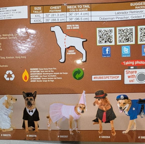 Rubie's Uncle Sam's Dog Outfit with Hat - Picture 8 of 8